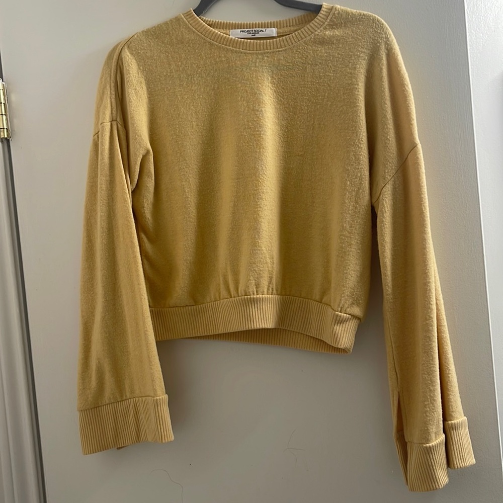 yellow project social t crop sweatshirt